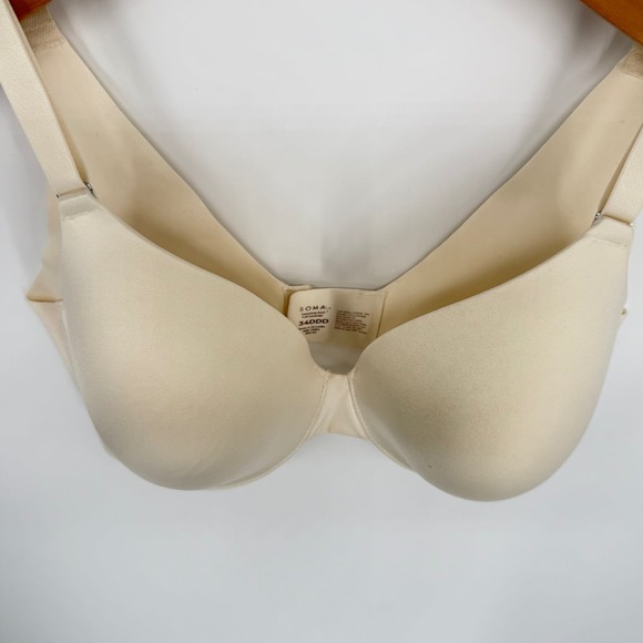 Soma Women's Bra 34DDD Ivory Full Coverage Underwire Smooth VGC - Picture 2 of 13